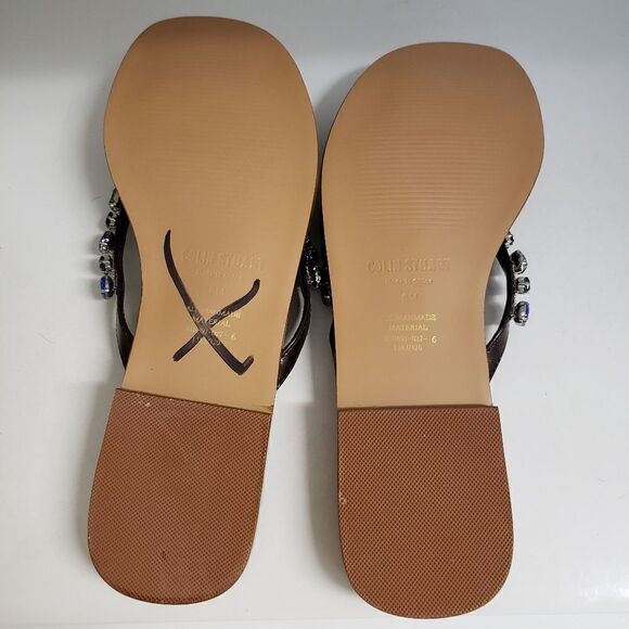 NWOT Colin Stuart Embellished Slip-on Flip-flop style Sandals 6M - Picture 5 of 8